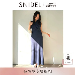 SNIDEL2026秋冬新品优雅气质纯色V领露背无袖连衣裙SWFO264010