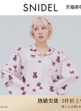 SNIDEL HOME2025春夏新品木耳边小熊蝴蝶结居家睡衣SHCT251046