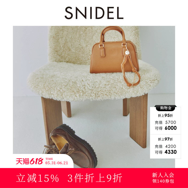 SNIDEL秋冬款复古英伦风厚底大头系带休闲单鞋SWGS244620