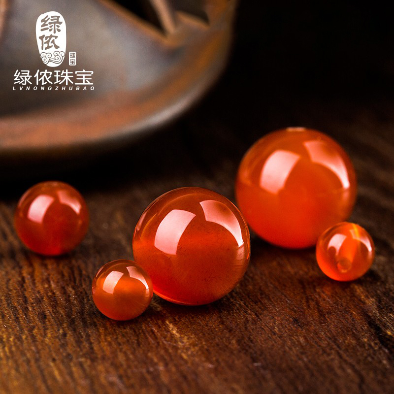 天然红玛瑙5A散珠鸽血红手链diy