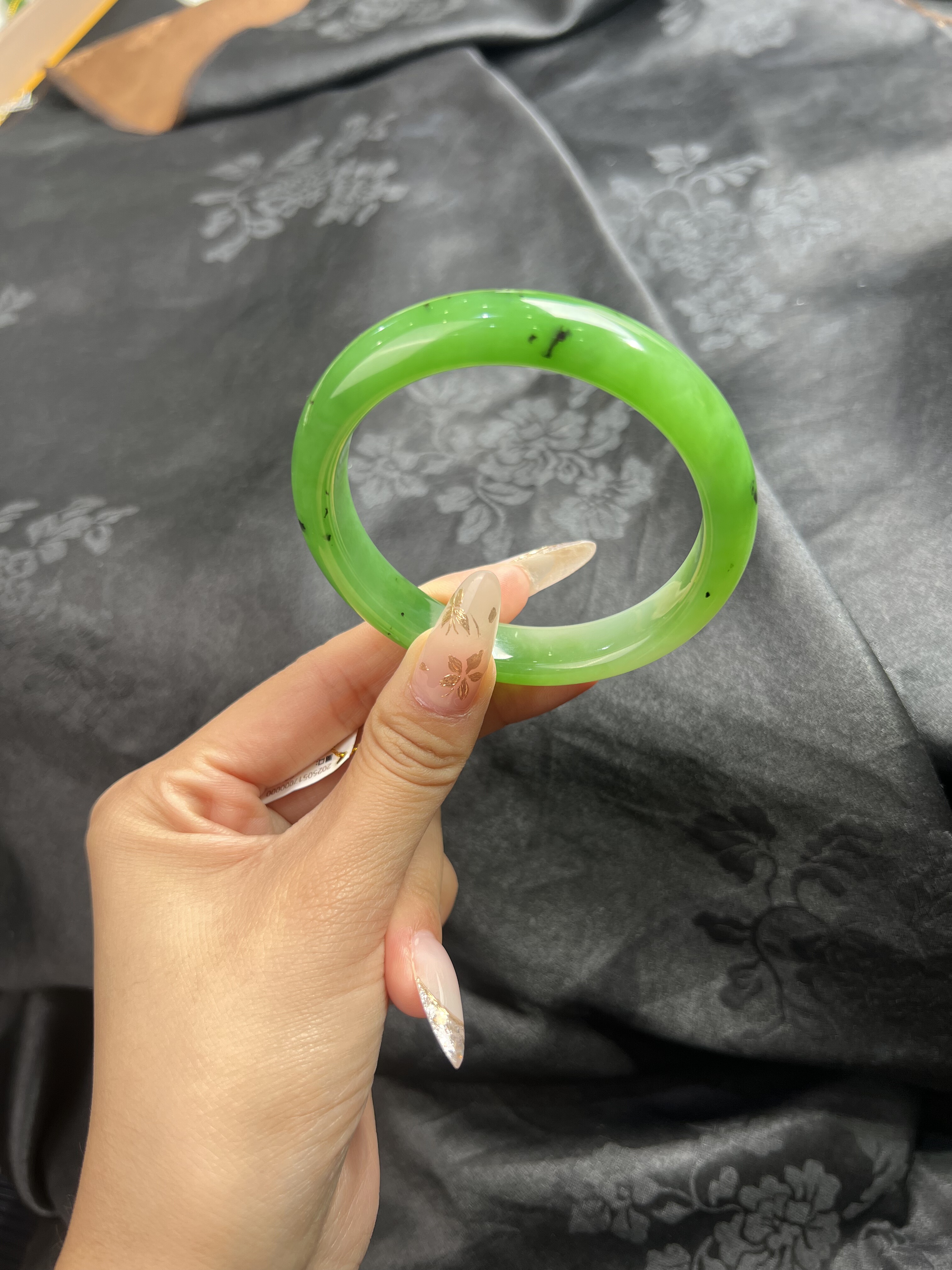 和田玉碧玉苹果绿手镯乌兰乌德57圈