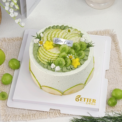 春季上新柚子莳萝青苹果蛋糕绿茶动物奶油低糖生日水果蛋糕青岛