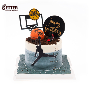 网红篮球aj鞋 动物奶油蛋糕青岛同城配送 NBA生日蛋糕送男友男士