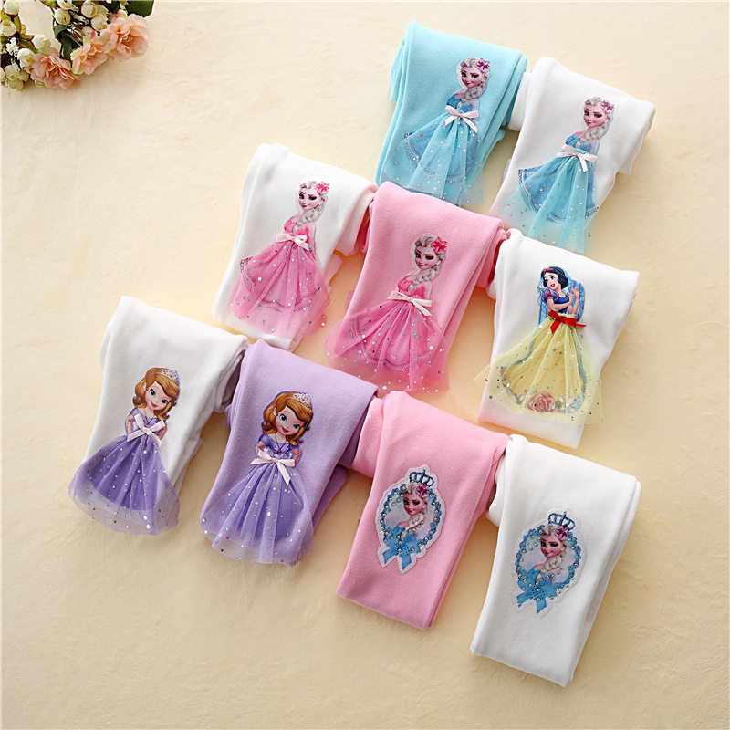 冰雪奇缘女童打底裤春秋款儿童纯棉打底裤子女童外穿加绒加厚