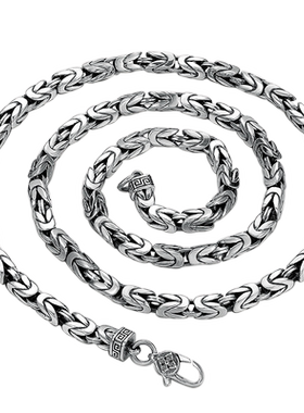 富贵鹿夸张霸气s925银男泰银项链