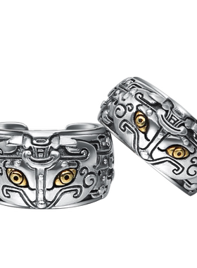 富贵鹿925银上古神兽泰银戒指