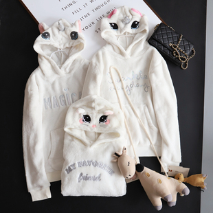 儿童秋冬装可爱卡通立体独角兽柔软珊瑚绒休闲套头卫衣小中大童琦