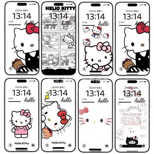 30张HelloKitty受远程监管管理文字遮挡壁纸iphone苹果手机壁纸20