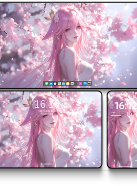 八重神子-06二次元动漫女友折叠屏手机苹果ipad电脑8K高清壁纸