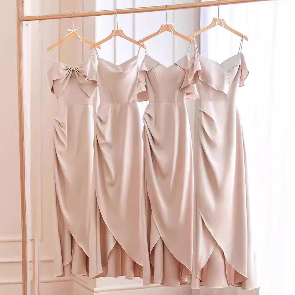 出租赁借伴娘服长款2025新款姐妹团小众高级感成人礼显瘦礼服裙女