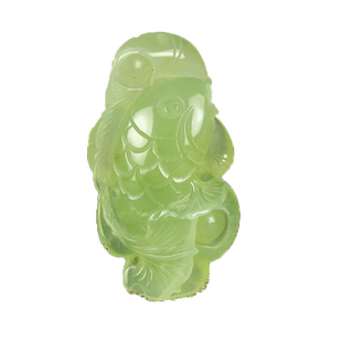 天然冰种岫玉鱼挂坠项链吊坠 岫岩玉年年有余玉坠挂件男女玉佩