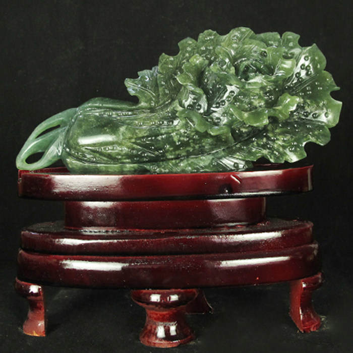 天然玉石白菜摆件玉雕  百财玉器乔迁新居礼品客厅新房装饰