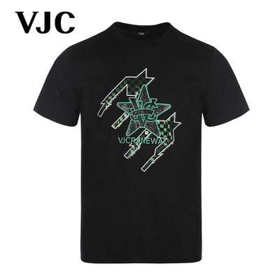 VJC/威杰思趣味创意烫钻短袖T恤