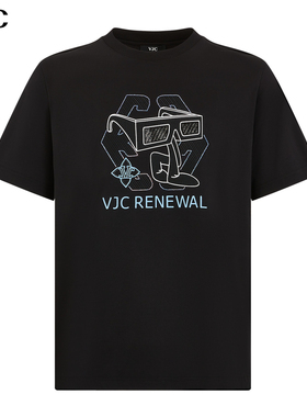 VJC/威杰思2026春夏新款男士品牌时尚圆领针织T恤衫潮流微阔上衣