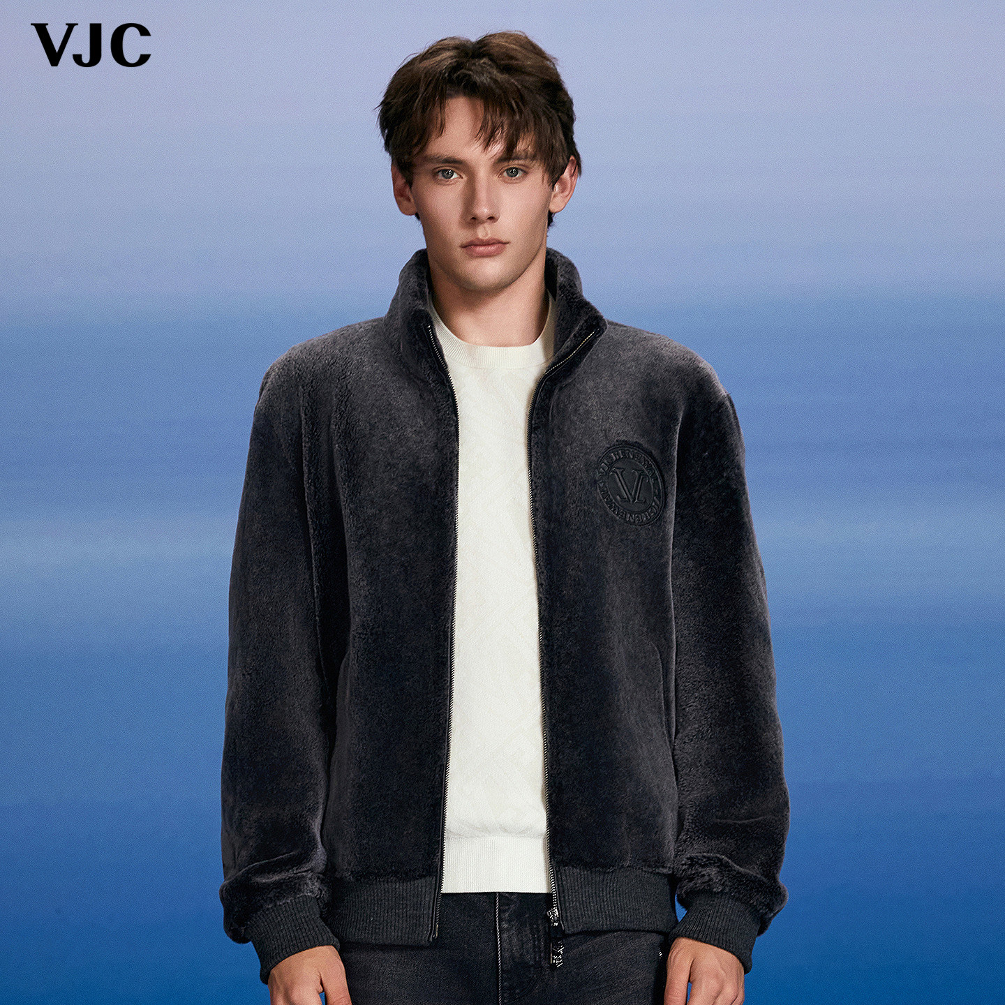 【羊毛皮刺绣贴花】VJC/威杰思2025秋冬新款男装潮流皮毛一体外套