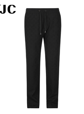 VJC 秋冬男装时尚针织直筒裤秋季黑色日常中高腰休闲长裤