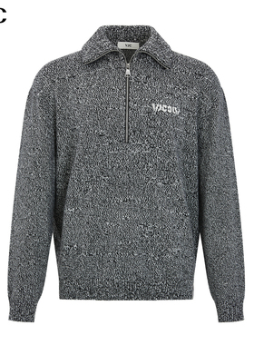 【提花工艺】VJC/威杰思2025秋季新款男时尚针织提花半拉链毛织衫