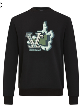 VJC/威杰思2025秋冬新款男士时尚印花高端品牌轻奢长袖卫衣