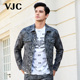 男装 水洗印花牛仔外套 威杰思2025春季 新款 色织牛仔提花 VJC