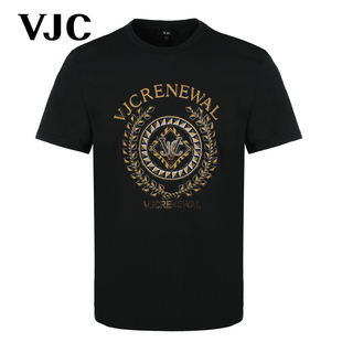 VJC 新款 轻奢半袖 T恤烫钻男士 上衣 男装 短袖 B23BA1030 2024年夏季