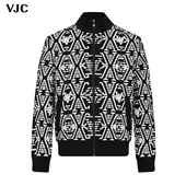 男装 VJC 威杰思2025秋冬新款 潮流撞色针织外套通勤B24DC3226