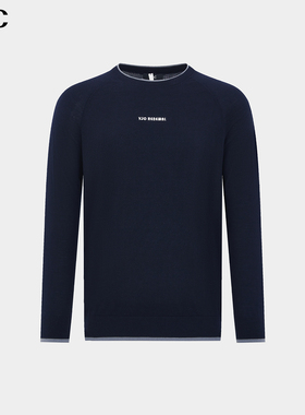 【100%绵羊毛】威杰思（VJC）长袖休闲商务羊毛套头圆领针织衫男