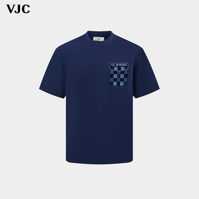 VJC/威杰思2026春夏新款男装棉混纺印花短袖T恤