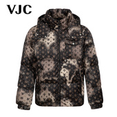 迷彩印花鹅绒 VJC 威杰思 冬男装 羽绒服外套立领保暖连帽时尚