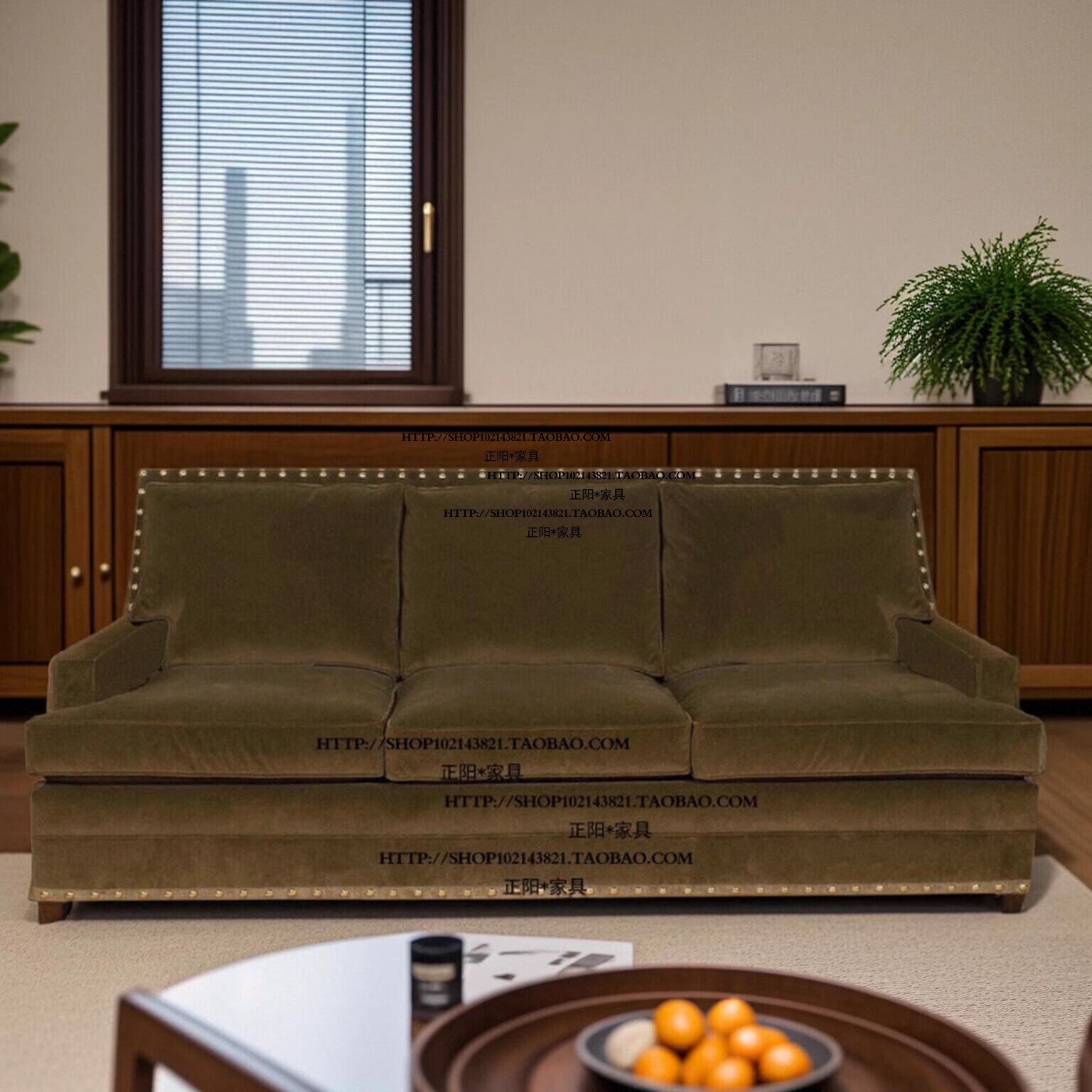 法式美式复古西餐厅红酒庄铆钉布艺双人三人位沙发经典雪茄吧家具