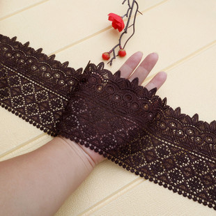 11厘米宽深咖啡棕色无弹力水溶花边辅料服装裙子下摆加长装饰