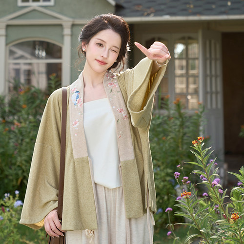 花信知暖 清水溪汉初汉服女明制对交领舒适刺绣古风春秋人棉舒适