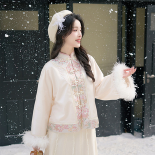 秋冬汉服羽绒内胆保暖显瘦百搭 女装 漱玉摇光 清水溪中国风新中式