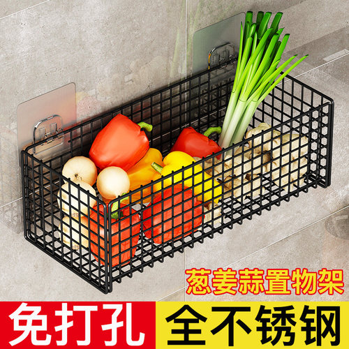 葱姜蒜厨房置物架不锈钢沥水架子