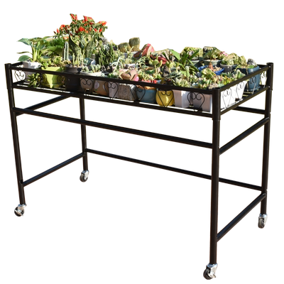 阳台多肉花架不锈钢带轮置物架