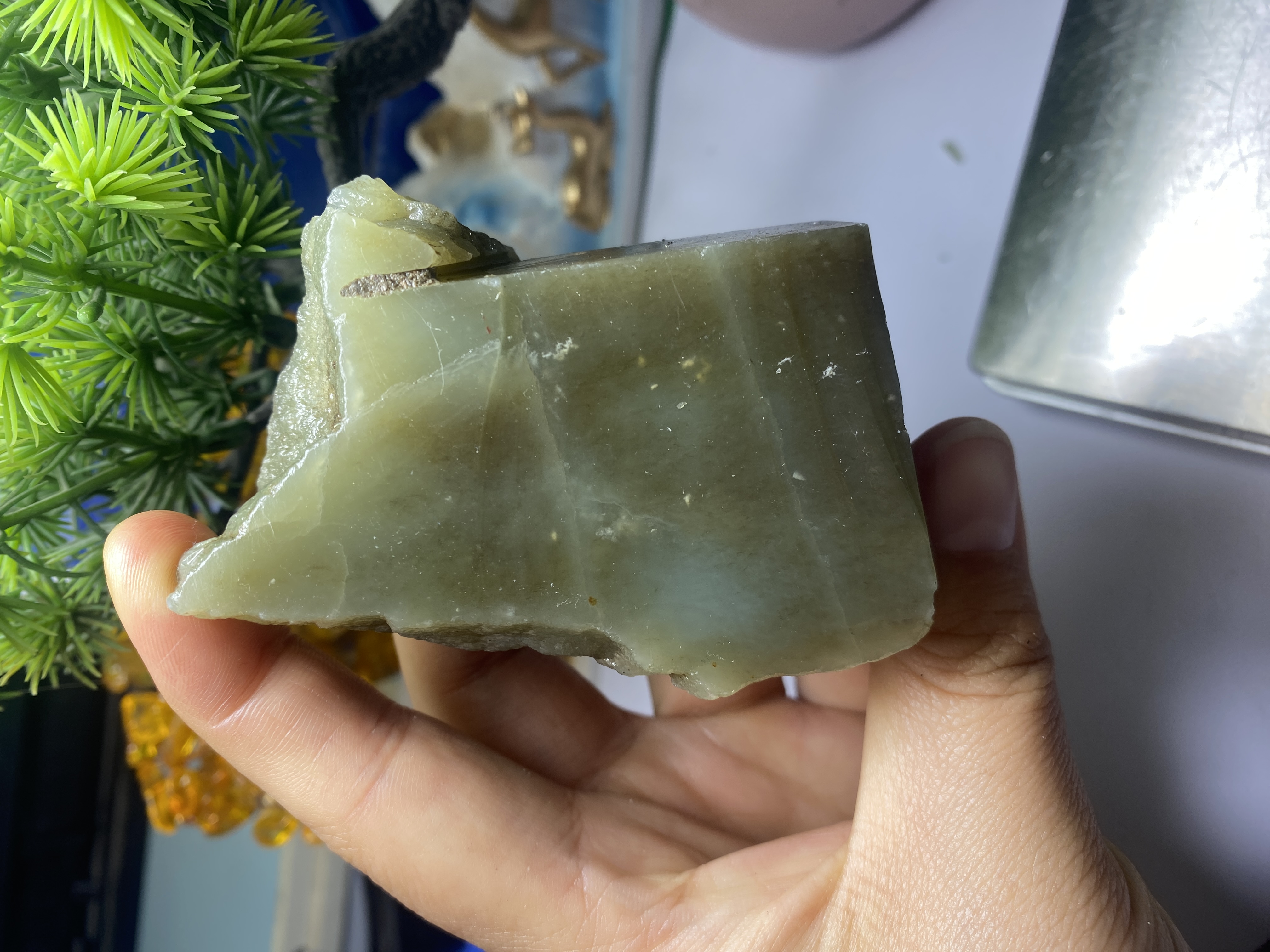 和田玉新疆且末蓝带糖边角料下脚料天然原石山料雕刻练手学习