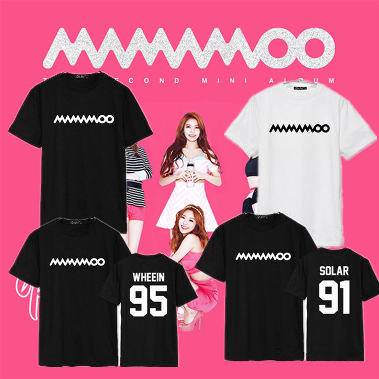 MAMAMOO颂乐Solar玟星郑辉人华莎同款纯棉短袖T恤男女应援打歌服