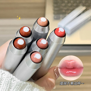 夹心口红水润不掉色学生党山楂色奶咖色不卡纹感官派对清浅银缎
