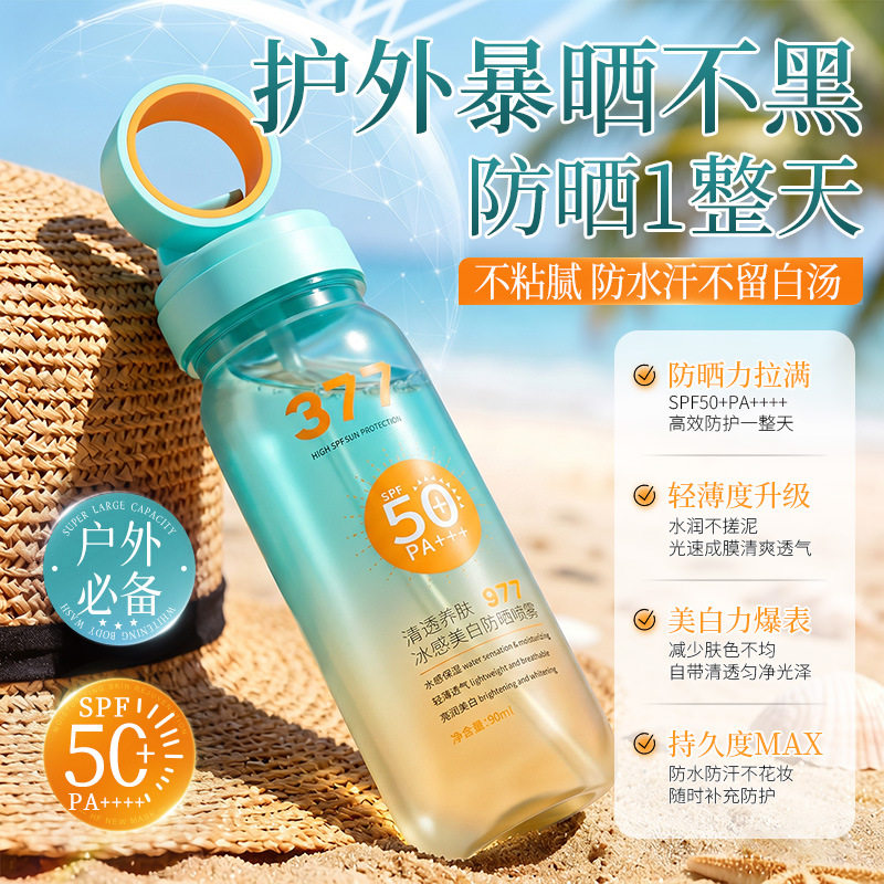逅白水薄清透冰感美白防晒喷雾