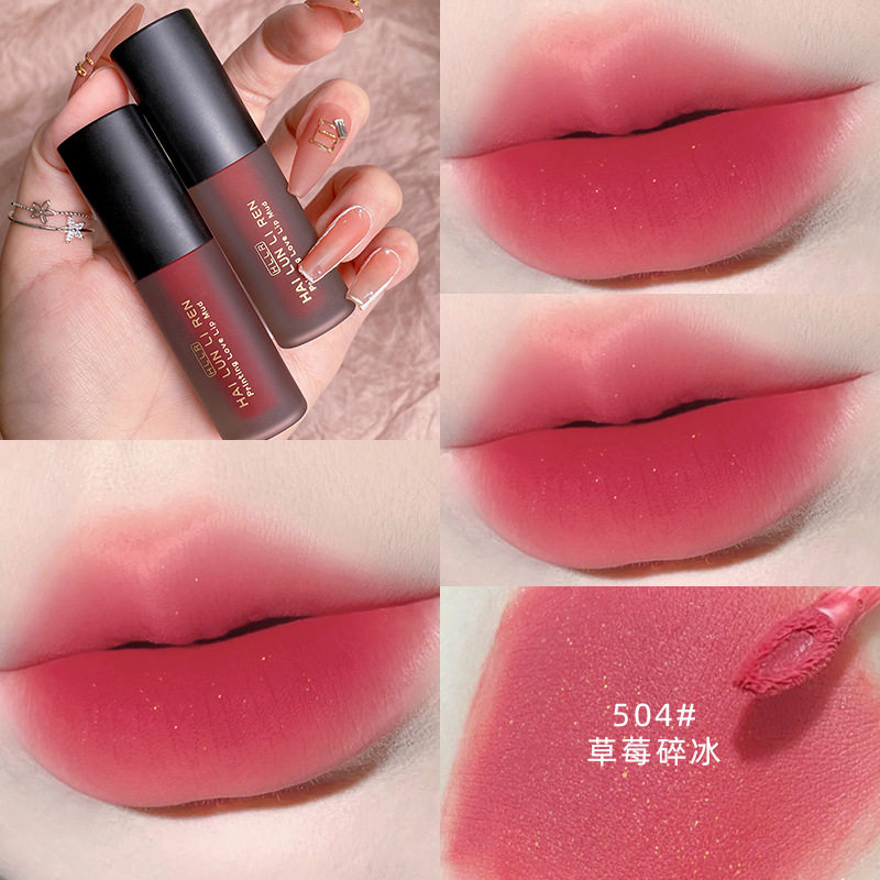 丝绒唇釉雾面唇泥素颜黄皮显白不易沾杯哑光韩系口红不掉色不拔干