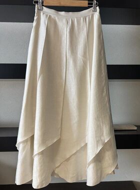 大码女装法式荷叶边不规则裙子早春季新款独特绝美气质a字半身裙