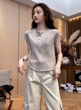 大码女装巨好看卷边短袖t恤2026夏季新款胖mm显瘦减龄绝美小上衣