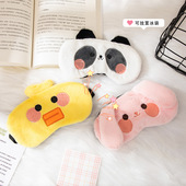 新款 跨境毛绒可爱卡通眼罩冰敷儿童男女遮光睡眠缓解疲劳户外现货