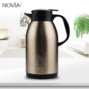 诺维雅悦舞保温壶304不锈钢真空热水壶家用保温瓶热水瓶咖啡壶2L