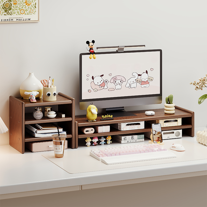 台式电脑增高架家用办公桌面收纳置物架工位显示器托架笔记本抬高