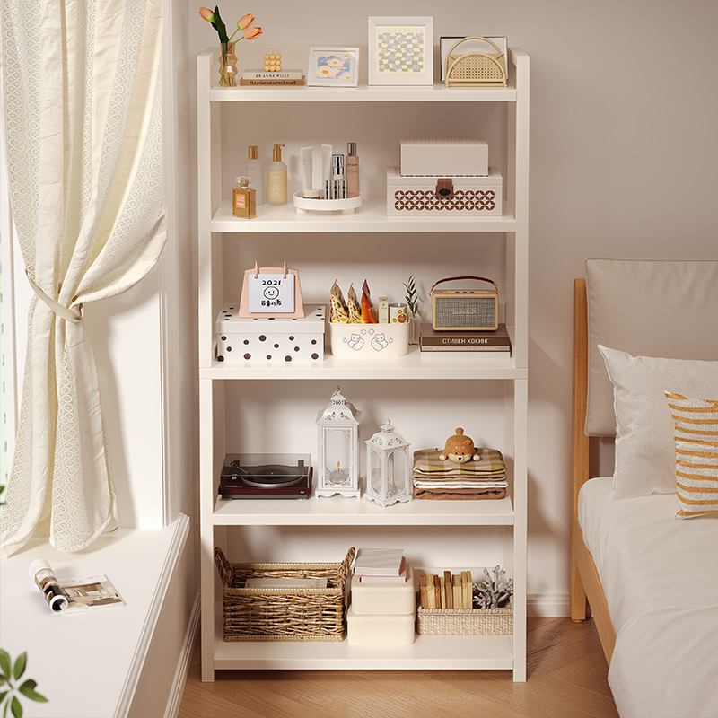 床头置物架落地书架床边收纳柜子储物柜家用卧室多层简易书柜靠墙