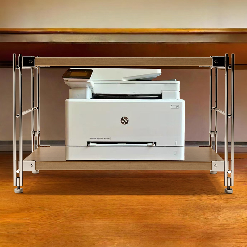桌下打印机置物架办公室落地光轴架子厨房台面微波炉多层收纳柜