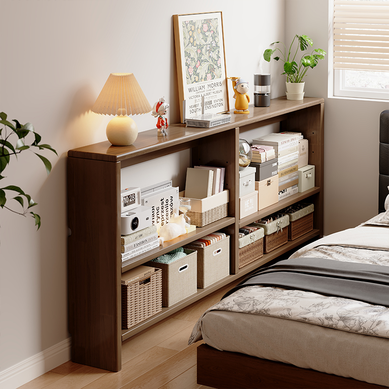 实木床边长条收纳柜床尾极窄架子卧室床头靠背书架夹缝置物架桌子