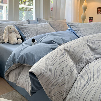 A类60支新疆长绒棉纯棉提花四件套 全棉床单三件套被套床笠四件套