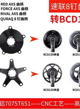 STONE 速联公路FORCE RED rival  12速8钉曲柄 盘爪BCD130封闭