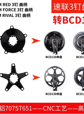STONEDW 速联公路GXP FORCE RIVAL RED 曲柄3钉用BCD130封闭盘爪